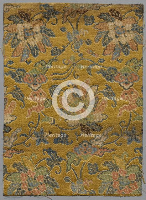 Fragment from Book of Textiles, 18th century. Creator: Unknown.