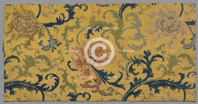 Fragment from Book of Textiles, 18th century. Creator: Unknown.