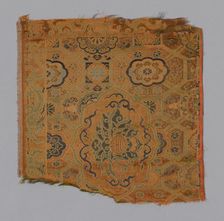 Fragment (Furnishing Fabric), China, Ming dynasty (1368-1644), 15th century. Creator: Unknown