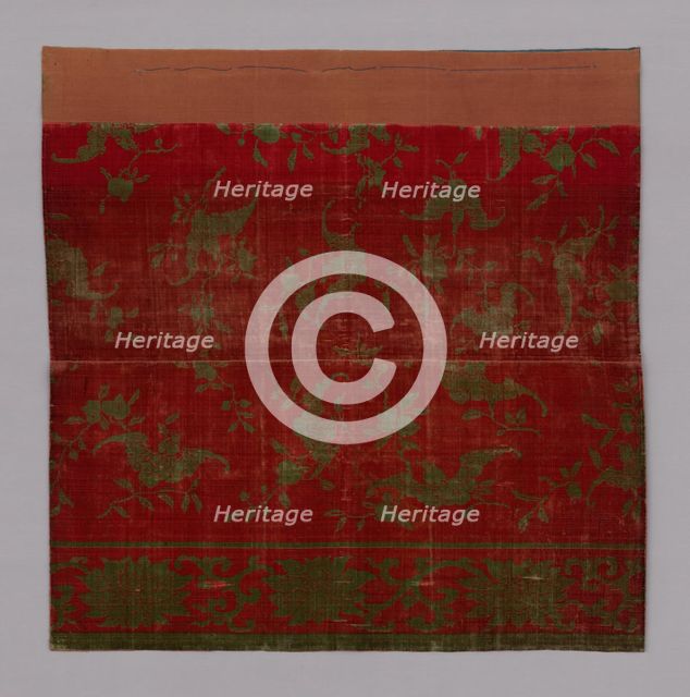 Fragment (Furnishing Fabric), China, Qing dynasty (1644-1911), 1750/1800. Creator: Unknown.