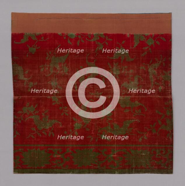 Fragment (Furnishing Fabric), China, Qing dynasty (1644-1911), 1750/1800. Creator: Unknown.