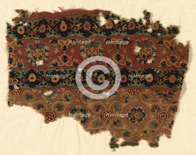 Fragment (Furnishing Fabric), Persia, Middle of the 8th century, Umayyad Dynasty (661-750). Creator: Unknown.