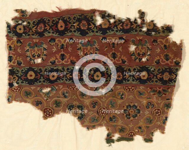 Fragment (Furnishing Fabric), Persia, Middle of the 8th century, Umayyad Dynasty (661-750). Creator: Unknown.