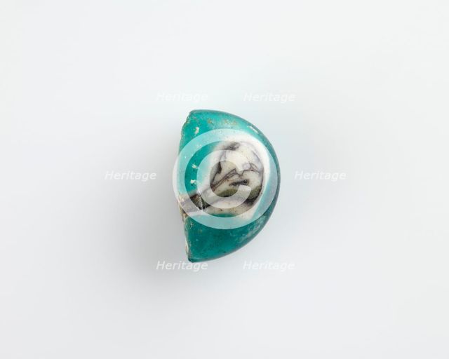 Fragment (one-half) of a button bead, Ptolemaic Dynasty or Roman Period, 305 BCE-19 CE. Creator: Unknown.