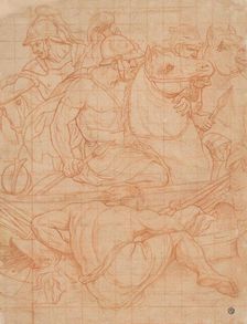 Fragment of cardboard for the painting of Constantius, the battle against Max..., around 1490-1530. Creator: Unknown