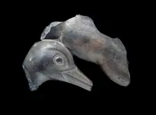Fragment of carved dish with duck motifs, Early Dynastic Period, c2950 - c2575 BC