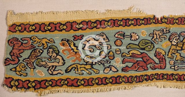 Fragment of a tapestry band, Coptic. Artist: Unknown.