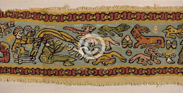 Fragment of a tapestry band, Coptic. Artist: Unknown.