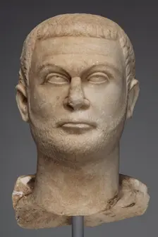 Fragment of a Togate Statue of Diocletian, about A.D. 295-300. Creator: Unknown