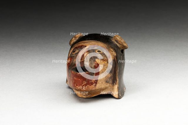Fragment of a Vessel or Sculpture Depicting a Human Head, A.D. 600/1000. Creator: Unknown.