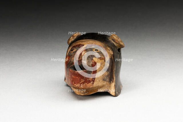 Fragment of a Vessel or Sculpture Depicting a Human Head, A.D. 600/1000. Creator: Unknown.