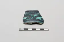 Fragment of a vessel with floral design, Saljuq period, early 13th century. Creator: Unknown