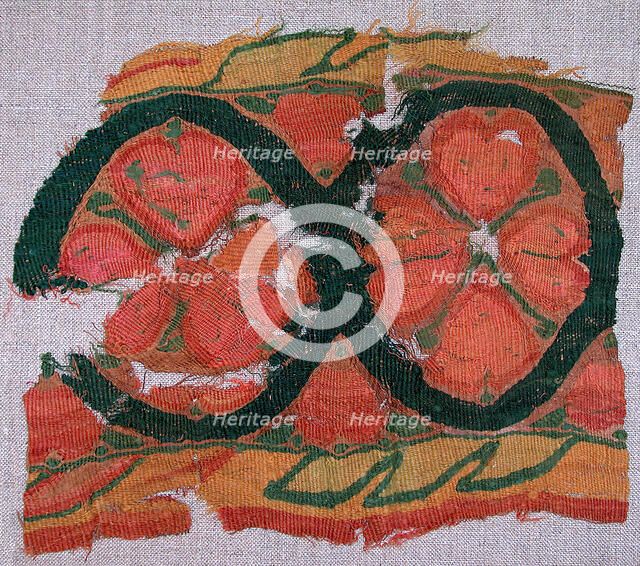 Fragment of a Band with a Floral Motif, Byzantine, 5th-6th century. Creator: Unknown.