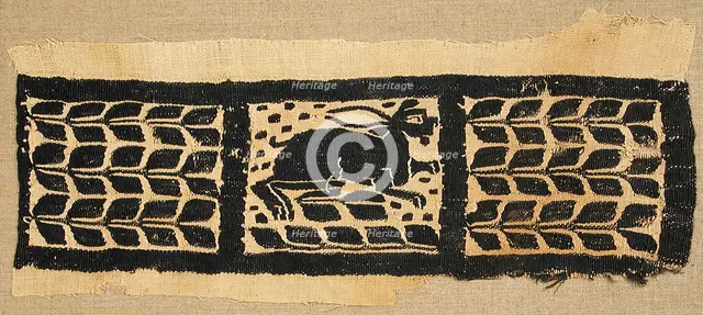 Fragment of a Band with a Hare, Byzantine, 5th-7th century. Creator: Unknown.