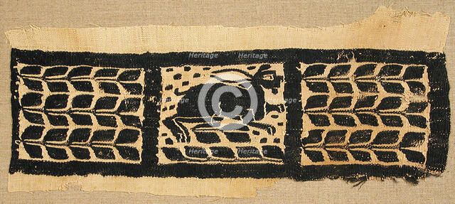 Fragment of a Band with a Hare, Byzantine, 5th-7th century. Creator: Unknown.