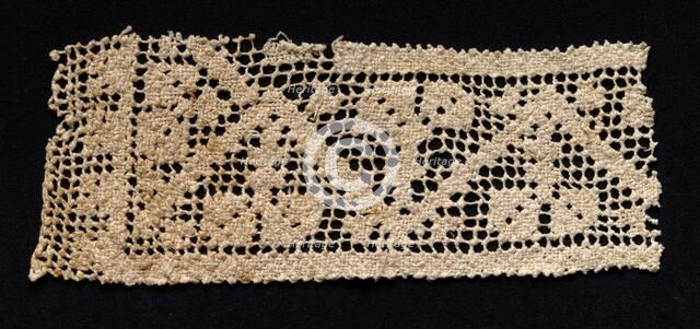 Fragment of a Band with Abstract Pattern, 17th-18th century. Creator: Unknown.