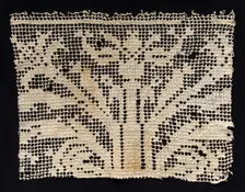 Fragment of a Band with Branching Vegetation, 17th century. Creator: Unknown