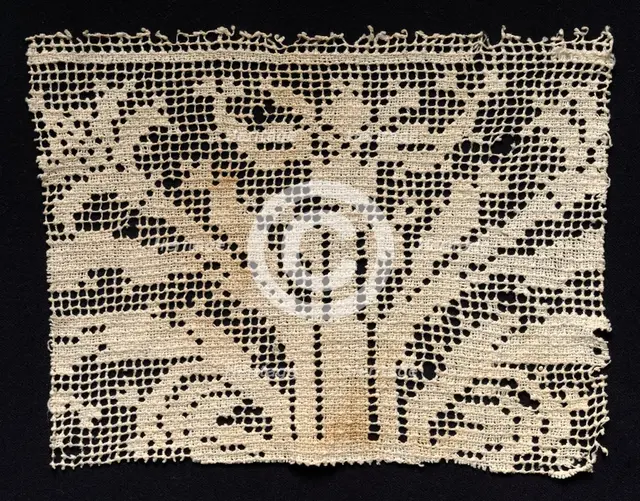 Fragment of a Band with Branching Vegetation, 17th century. Creator: Unknown.