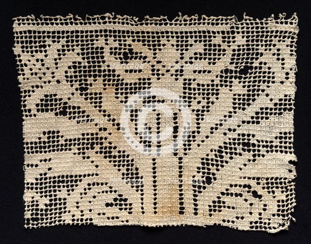 Fragment of a Band with Branching Vegetation, 17th century. Creator: Unknown.