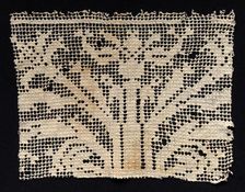 Fragment of a Band with Branching Vegetation, 17th century. Creator: Unknown