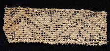 Fragment of a Band with Geometric Motif, 17th-18th century. Creator: Unknown
