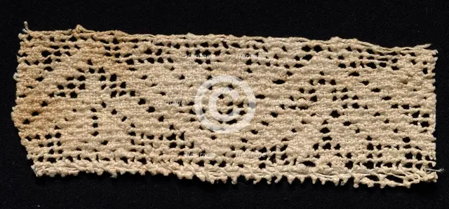 Fragment of a Band with Geometric Motif, 17th-18th century. Creator: Unknown.