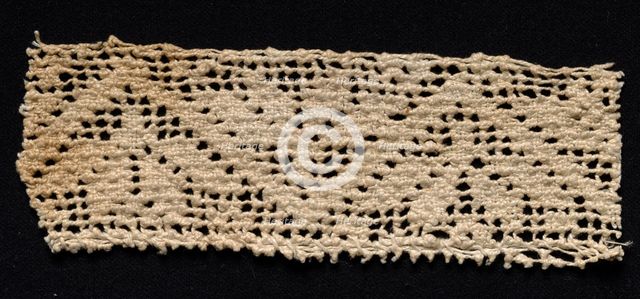 Fragment of a Band with Geometric Motif, 17th-18th century. Creator: Unknown.