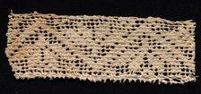Fragment of a Band with Geometric Motif, 17th-18th century. Creator: Unknown