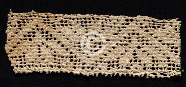 Fragment of a Band with Geometric Motif, 17th-18th century. Creator: Unknown.