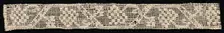 Fragment of a Band with Geometric Pattern and Floral Motif, 19th century. Creator: Unknown