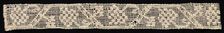Fragment of a Band with Geometric Pattern and Floral Motif, 19th century. Creator: Unknown