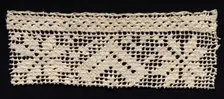 Fragment of a Band with Floral Motif, 17th-18th century. Creator: Unknown