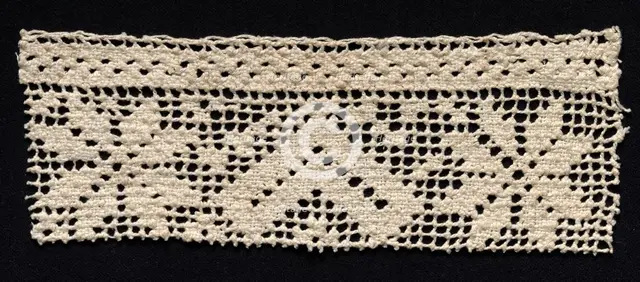 Fragment of a Band with Floral Motif, 17th-18th century. Creator: Unknown.