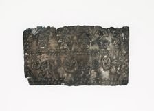 Fragment of a Band with Raised Relief Depicting Felines and Fish, c. A.D. 1000/1470. Creator: Unknown