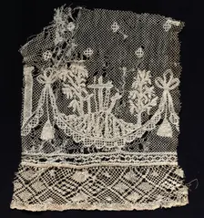 Fragment of a Band with Three Crosses of the Crucifixion, 18th century. Creator: Unknown