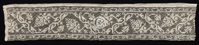 Fragment of a Band with Vines and Leaves, 1600s. Creator: Unknown.