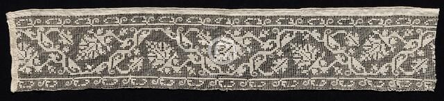 Fragment of a Band with Vines and Leaves, 1600s. Creator: Unknown.