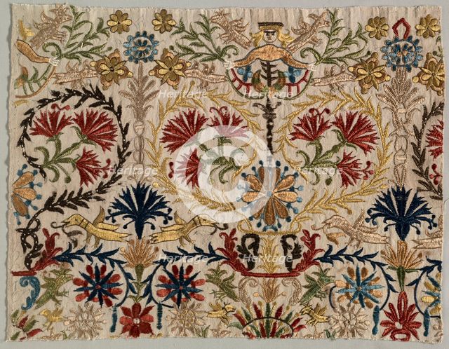 Fragment of a Bed Curtain, 1600s - 1700s. Creator: Unknown.