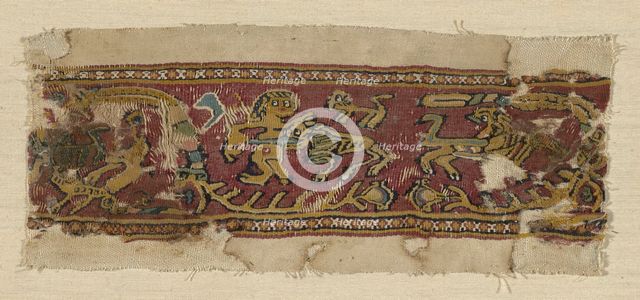 Fragment of a Border, Egypt, Roman period (30 B.C.- 641 A.D.)/Arab period (641-969), 6th/7th cent. Creator: Unknown.