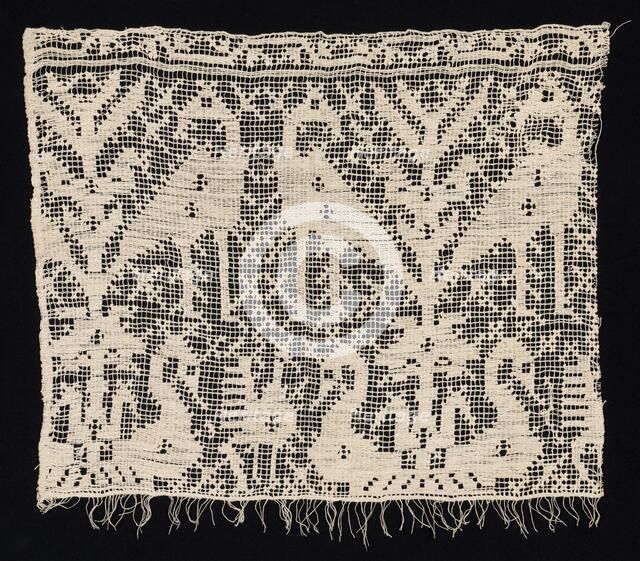 Fragment of a Border with Standing and Seated Birds Amidst Vegetation, 1500s. Creator: Unknown.