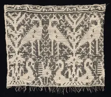 Fragment of a Border with Standing and Seated Birds Amidst Vegetation, 1500s. Creator: Unknown