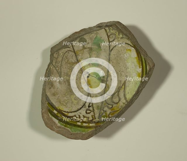 Fragment of a Bowl, 13th-14th century. Creator: Unknown.