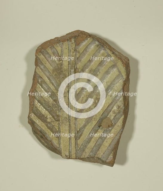 Fragment of a Bowl with Bird's Wing, 13th-14th century. Creator: Unknown.