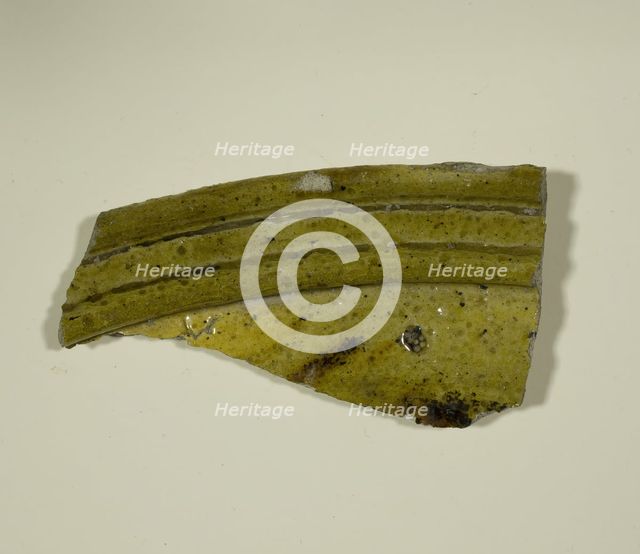 Fragment of a Bowl with Double Molded Rim, 13th-14th century. Creator: Unknown.
