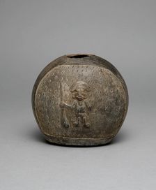 Fragment of a Blackware Vessel with a Relief Depicting a Warrior, A.D. 1200/1450. Creator: Unknown