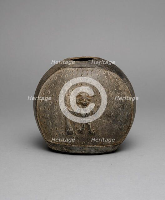 Fragment of a Blackware Vessel with a Relief Depicting a Warrior, A.D. 1200/1450. Creator: Unknown.