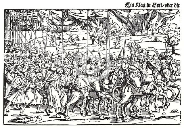 Fragment of a broadside on the Turkish invasion of Hungary. Artist: Schoen, Erhard (1491-1592)