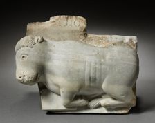 Fragment of a Capital with the Ox of Saint Luke, c. 1175-1200. Creator: Unknown