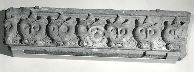 Fragment of a Cornice with a Frieze of Masks, India, 15th-early 16th century. Creator: Unknown.