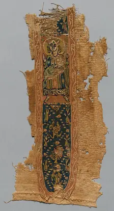 Fragment of a Clavus from a Tunic, 700s - 800s. Creator: Unknown